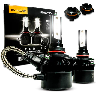 Par Super Led 3200l Tipo Xenon 8000K Encaixe HB3/9005 HB4/9006 Lâmpada Automotiva