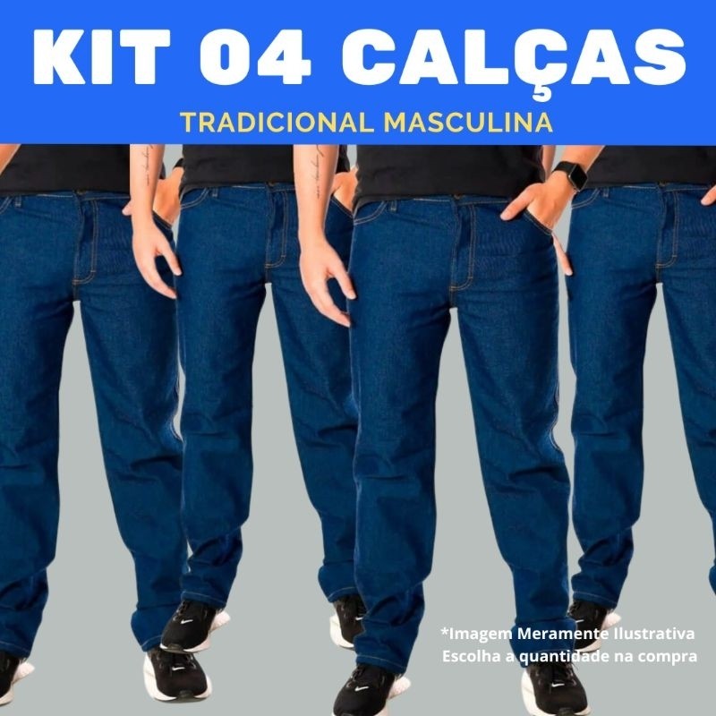 Calça jeans masculina tradicional fashion barata