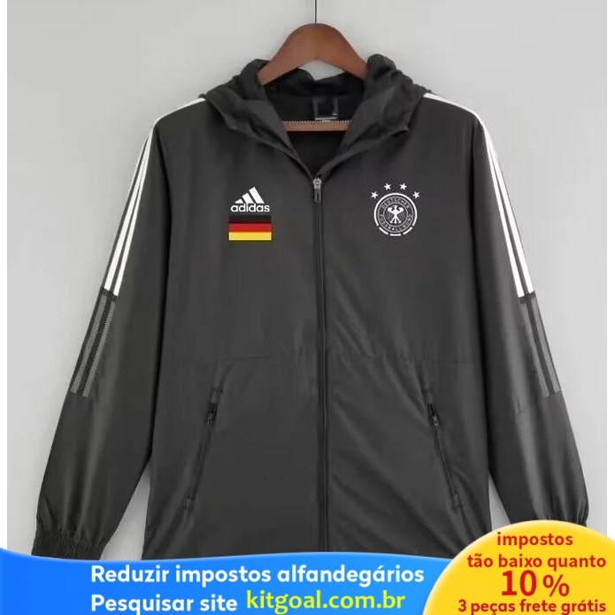 Futebol Brasão Alemanha Casaco Com Capuz Preto Futebol Manga Longa Windproof Outdoor Water S-XXL Size JDGR