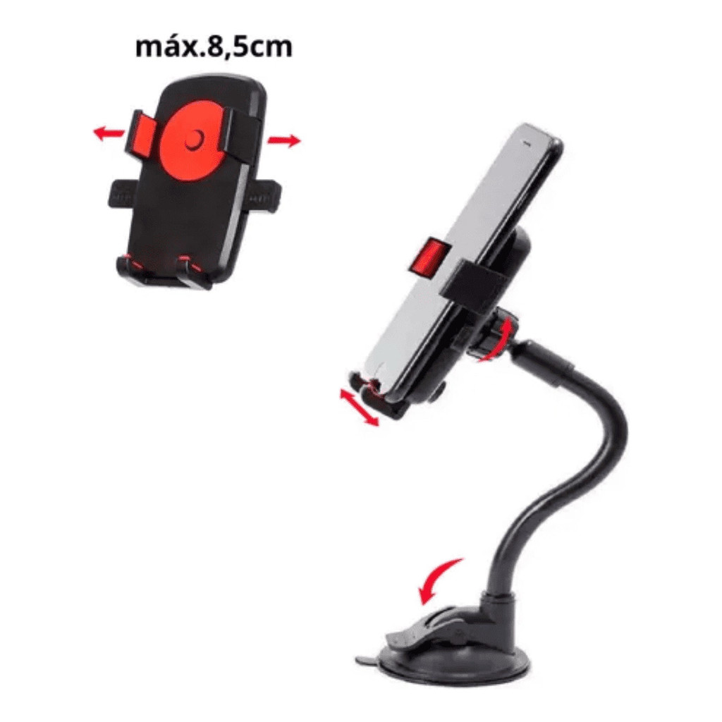 Suporte Celular Gps Carro Veicular Articulado Trava Aut.