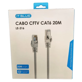 Patch Cord Cftv Cabo Rede Cat6 20 Metros Cabo de Internet