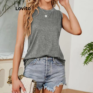 Lovito Regata Casual de Malha para Mulheres LNL43003