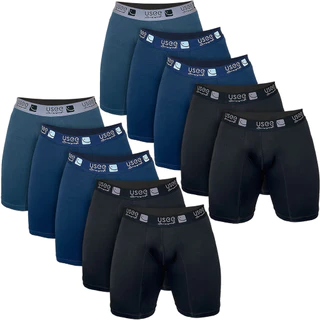 Kit 10 Cuecas Boxer Box Long Leg Ciclista Microfibra Confortável Elástico Esportiva Usee Brasil