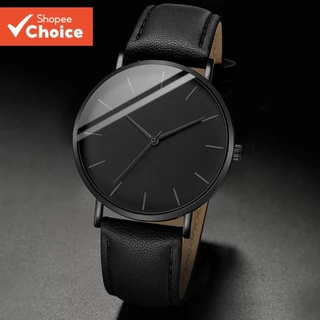 Relógio Masculino Moderno De Quartzo Com Mostrador Fino E Pulseira De Couro Discreto Para Uso Diário em Oferta na Shopee