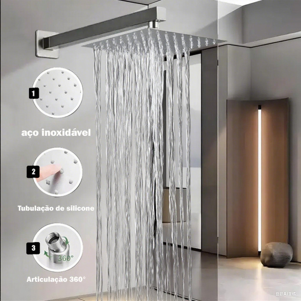 Chuveiro Ducha Inox Chuveiro quadrado 20x20 / 30X30 CM reto para / chuveiro banheiro/ chuveiro ducha