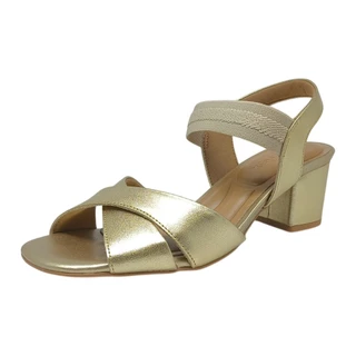 Sandália Feminina Salto Bloco Médio Conforto Couro Usaflex em Oferta na Shopee
