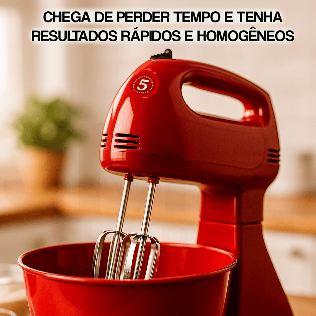 Batedeira Planetária Potente 300W Ideal Para Massas Batedore