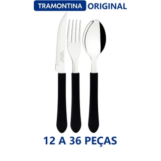 Kit Talheres Leme TRAMONTINA - Preto - 12, 18, 24 e 36 peças