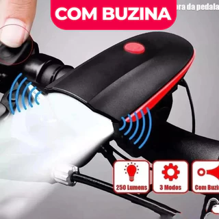 Lanterna Farol Led Com Buzina à prova d