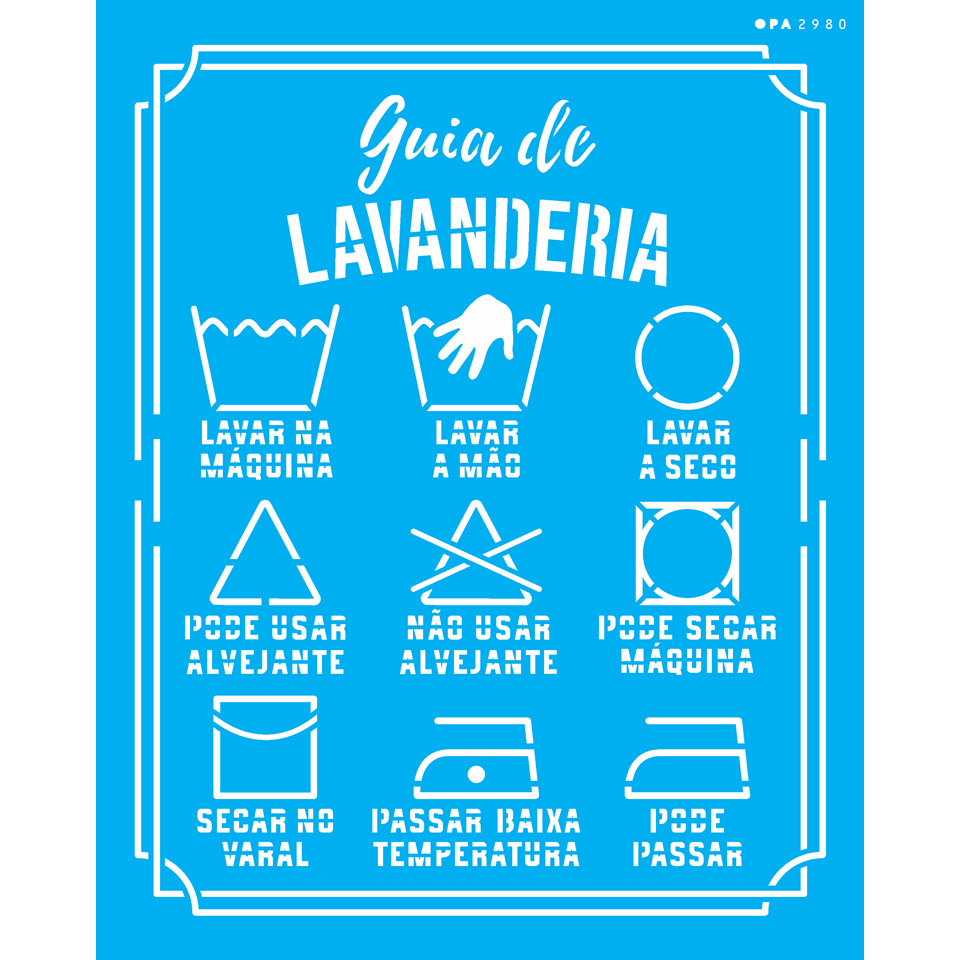 Stencil OPA 2980- Lavanderia Guia I 20x25cm