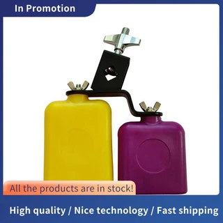 Duplo Sambago Bell Latino Música Yellow Purple Cowbell High Low Sound Knocker Substituição Do Instrumento De Percussão Tambor