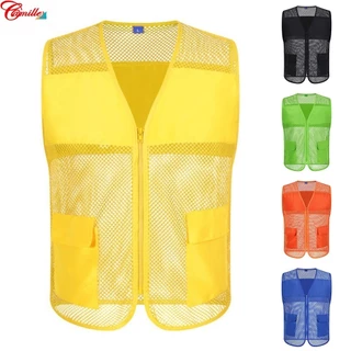 【 CAMILLES 】 Mens Colete De Pesca De Bolso Múltiplo Malha Sem Mangas De Trabalho De Secagem Rápida Cintura [MENFASHION]