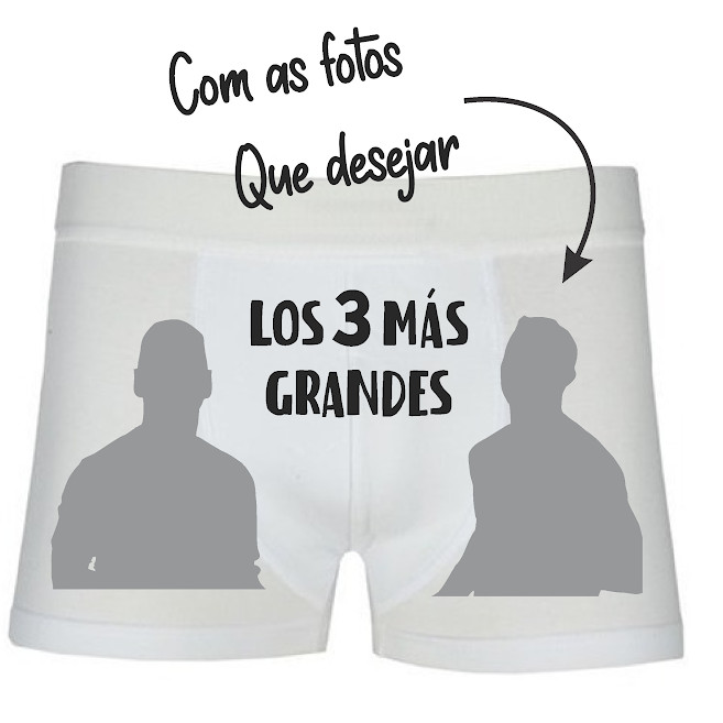 Cueca Personalizada Boxer Los Três Más Grandes Maiores Divertida
