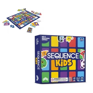 Jogo de Tabuleiro e Cartas Sequence Kids Família Copag