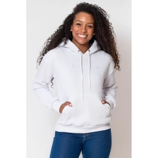 Blusa Feminina Moletom Canguru Polo Wear Branco