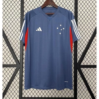24-25 Camisa Azul Tricô Futebol Camiseta