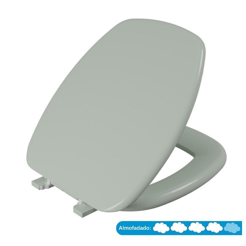 Assento Astra almofadado p/ bacia Thema verde água TTH/K