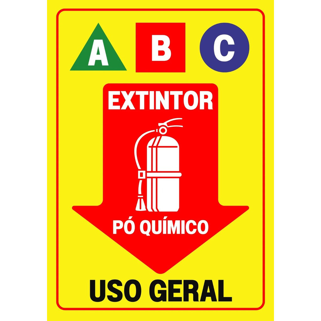 Placa Sinalização Extintor de Incêndio abc po quimico 20x25 | Shopee Brasil