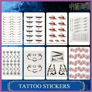 HUA8 JUJUTSU KAISEN Adesivos Para Tatuagens Cosplay Ferramentas Itadori Yuji Gojo Satoru Nobara Toge Suguru Adesivo Tatuagem Facial Appl