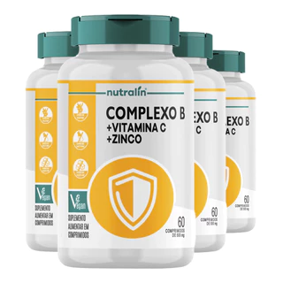 Kit 4x Complexo B Nutralín com Vitamina C e Zinco 60 Comp.