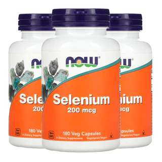 Kit 3x Selênio 200mcg Now Foods Sem Fermento 180 Cáps Importado/Made in Usa