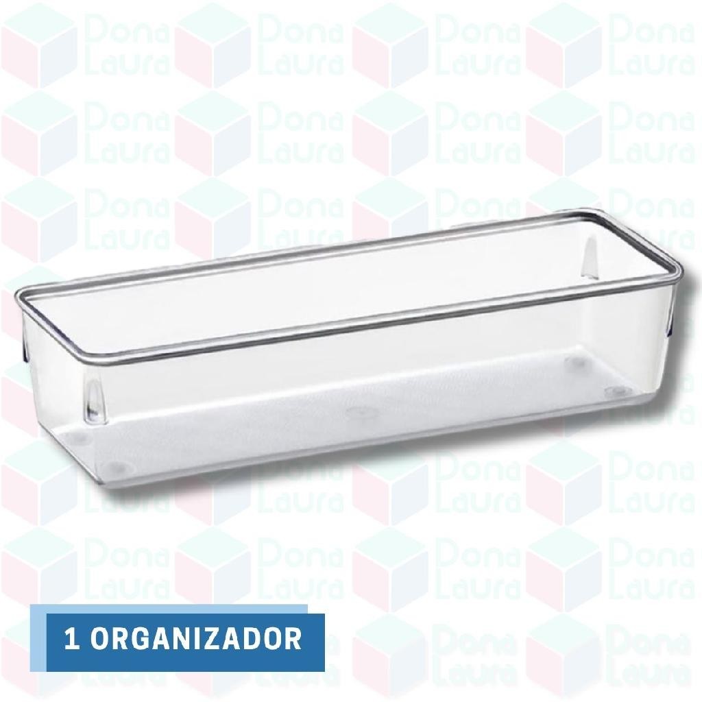1 Cesto Acrilico Organizador Talheres Escritorios Gavetas