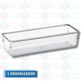 1 Cesto Acrilico Organizador Talheres Escritorios Gavetas