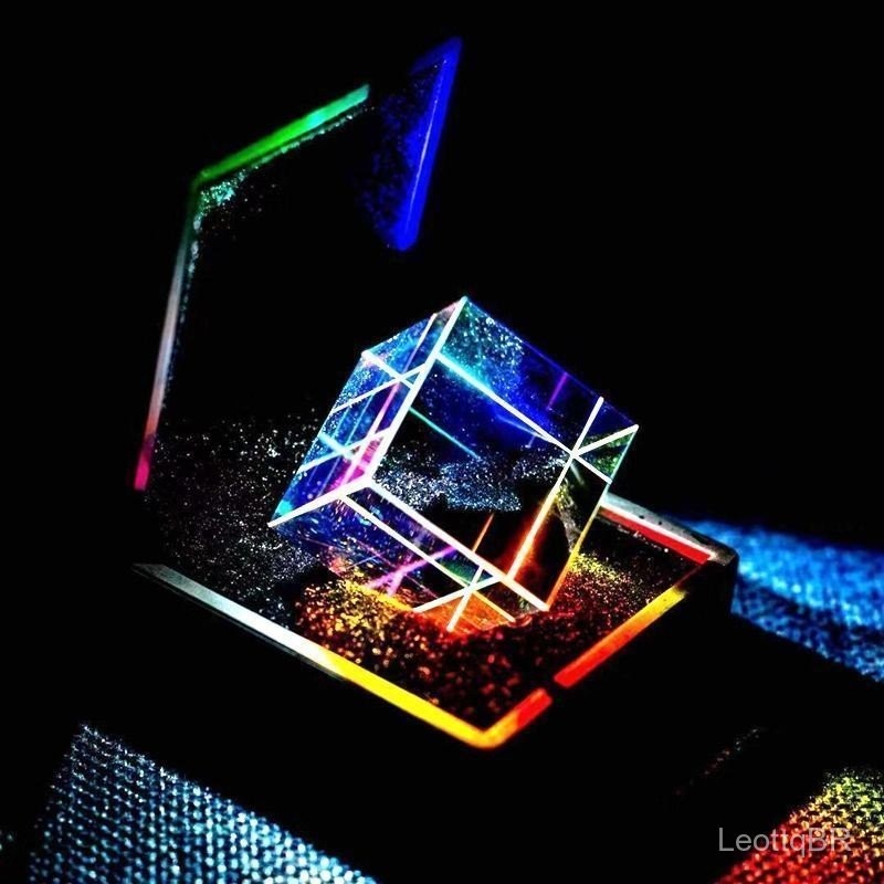 Cubo de luz prisma Sunshine Catcher Crystal Desktop Deckling Presente