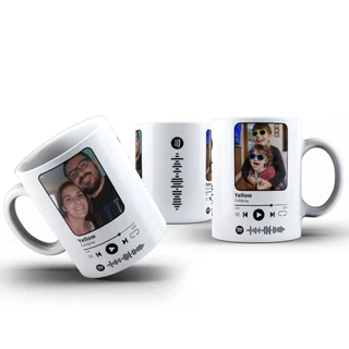 Caneca Xícara Personalizada Foto Musica Playlist Spotify