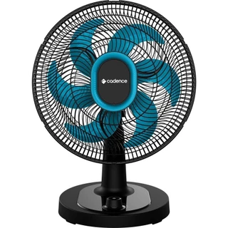 Ventilador de Mesa Cadence Refresh Turbo Pro 6 Pás Preto e Azul VTR420 220V em Oferta na Shopee