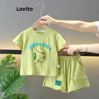 Lovito Conjuntos de shorts casuais com estampa de desenho animado para meninos LNA82049