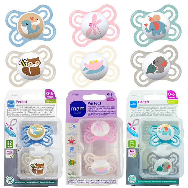 Chupeta MAM Bico Perfect 0-6 Meses Embalagem Dupla Menino Menina - Mam ...