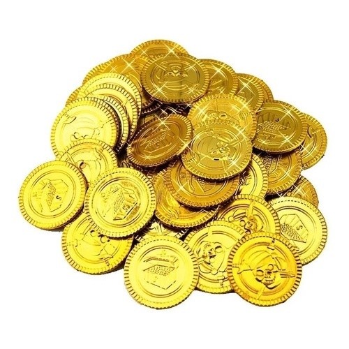 kit 24, 48 moedas lembrancinha festa pirata/fundo do mar plastico