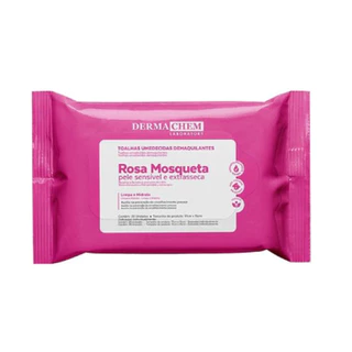 Toalhas Umedecidas Demaquilantes Dermachem Rosa Mosqueta