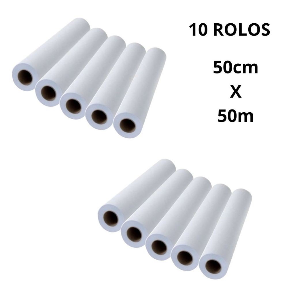 Lençol Descartável Papel Hospitalar Maca 50x50 10 Rolos