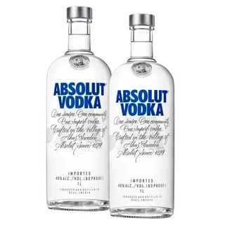 Kit Vodka Sueca Natural 1 Litro com 2 unidades Absolut