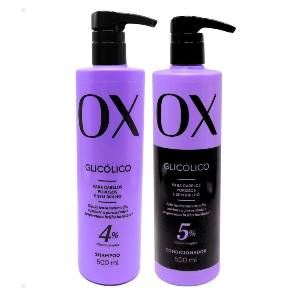 Kit Shampoo + Condicionador 500ml Ox Cosméticos Glicólico - Para ...