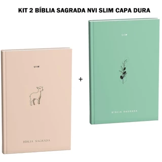 Kit 2 Bíblia Sagrada | Slim | NVI | Capa Dura | Cordeiro de Deus + Oliveira em Oferta na Shopee