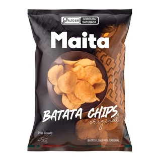 Batata Chips Maitá Lisa Natural 45g Embalagem com 20 Unidades em Oferta na Shopee