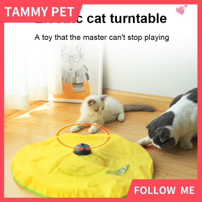 SG Remessa Brinquedo Interativo Para Gatos Mesa Giratória Elétrica Auto Tease Cat Stick Rotativo Brinquedos Elétricos Caçar Suprimentos Animais De Estimação
