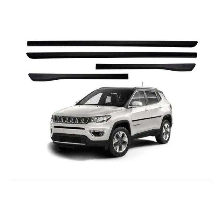 Jogo Friso Lateral Jeep Compass Preto Fosco 2020 | Shopee Brasil