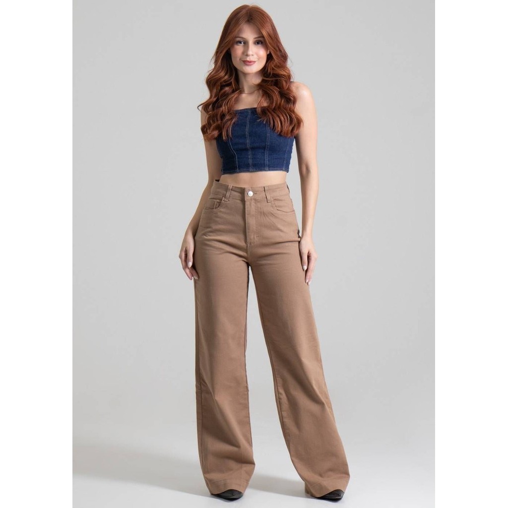Calça Sarja Sawary Wide Leg - 275719 | Shopee Brasil