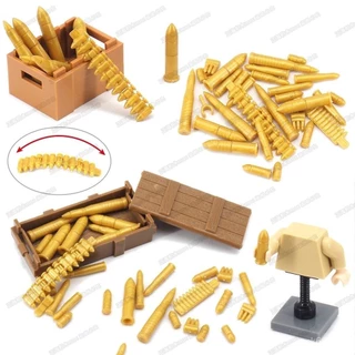 Compatível com peças de Lego montadas figuras militares da Segunda Guerra Mundial bala de canhão de ouro modelo de arma de presente Acessórios de brinquedo 5QND