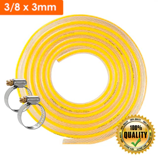 Mangueira de Gás Cozinha Fogão Botijão GLP Trançada 3/8 x 3 mm + 2 Abraçadeiras 1/2/3/4/5 Metros em Oferta na Shopee