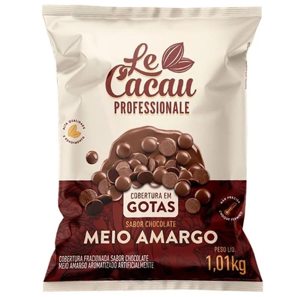 Cobertura Fracionada Gotas Chocolate Meio Amargo 1,01kg - Le