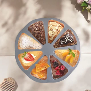 Forma de Silicone com 8 Espaços de Fatia Molde para Bolo Tortas Fatias Culinária