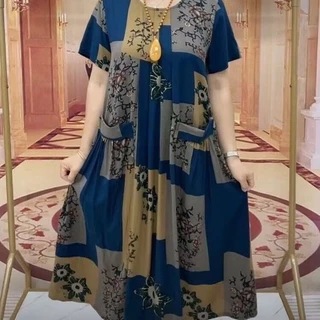 Saia esbelta de 50a cobre a barriga, gola quadrada para um bolso duplo, barriga grande, anos de idade, vestido de 60 grandes versões, vestido de mãe