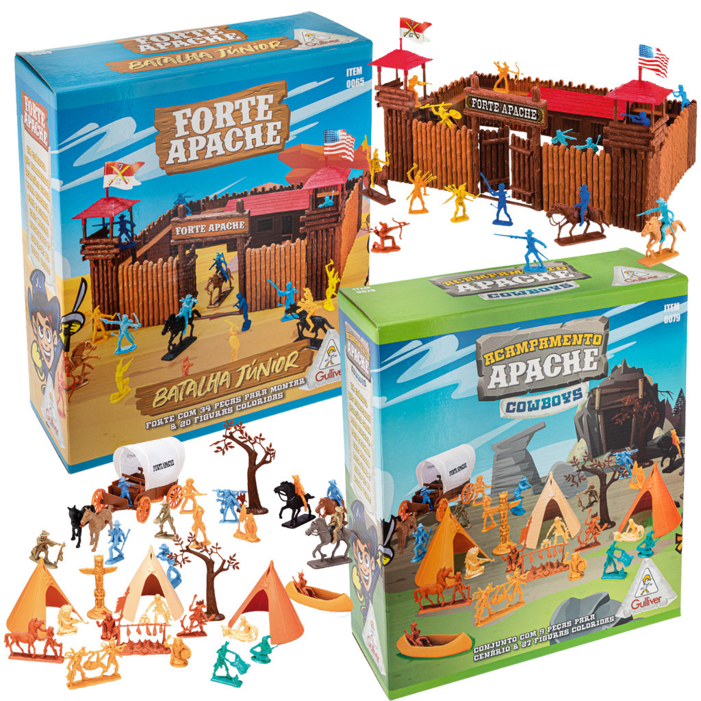 Kit Forte Apache Batalha Junior E Acampamento Apache Cowboys | Shopee ...