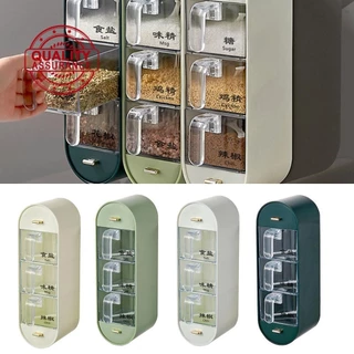Caixa De Tempero De Parede Conjunto Combinado Doméstico Sem Odor Msg Sal De Cozinha Selado C5j4