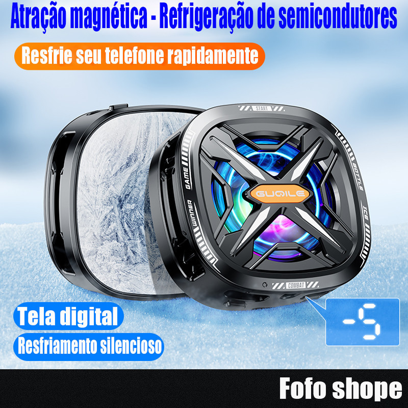 FS05 Pro Black Shark Magnetic Cell Phone Cooler , Ventilador De Telefone RGB Portátil Móvel Leve , Radiador Com Maior Área De Resfriamento Para/Tabl